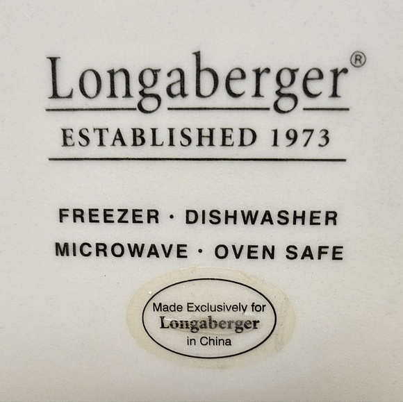 Longaberger Pottery Nature’s Garland Large Square Bowl Baker 9.5" Poinsettias - Picture 3 of 9